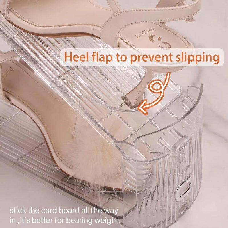 Uni HIMO Shoe Stacker Shoe Rack Organizer for Closet Space Saver Storage Shoe Holder Organization,Transparent(5 * 11inch (Transparent, 4 pack) - Image 4